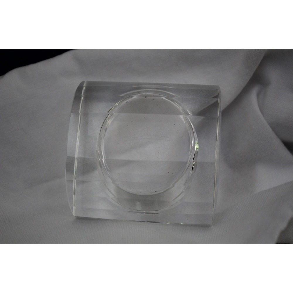 Oleg Cassini Faceted Crystal Glass Tealight Candle Holders Set of 2 Geometric - Picture 5 of 7